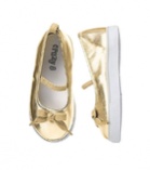 Girl's Gold Flat Shoe