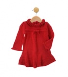 Girls Red Pointelle Sweater Dress