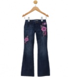 Girls Embroidered Flare Jeans