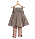 Toddler Girls Checked Dress Spring Dress Outfit Set