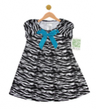 Girls Zebra Print Ribbon Dress