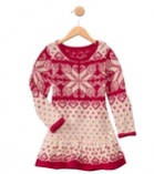 Pinkish Red Cream Sweater Dress