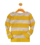 Boatneck Yellow Striped Knit Top