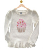 White Cupcake Flounce Sweater