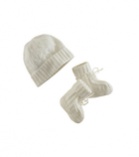 Baby White Cashmere Hat & Booties Set