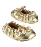 Baby Dior Metallic Leather Ballerina Shoe