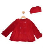 Red Peacoat And Hat Set