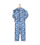 Blue Flannel Pajamas Shirt and Pants Set
