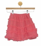 Coral Pink Tulle Ruffle Skirt